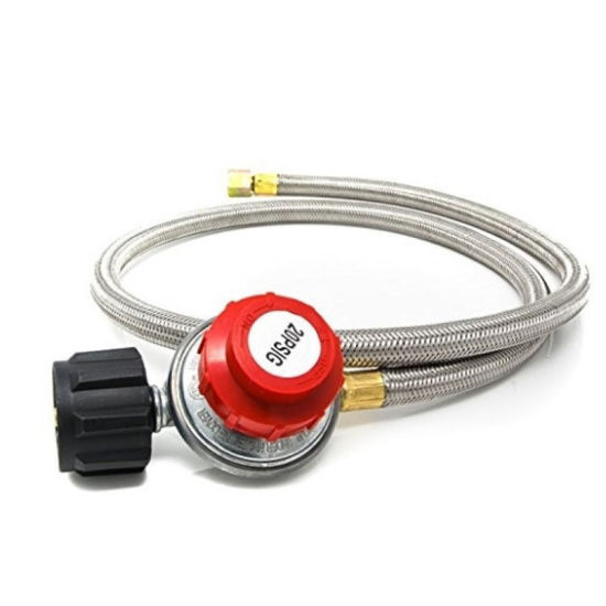 Picture of Regulator w/ 5' Steel Braid Hose CSA Adjust 0 to 20PSI