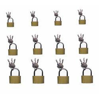 Picture of 12pcs 30,40,50mm Brass Padlock