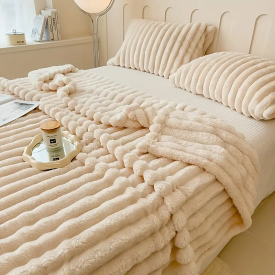 Picture of Luxurious Faux Rabbit Fur Throw Blanket