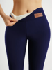 Picture of Warm And Thickened High Waisted Elastic Solid Color Casual Sports Pants, Women's Yoga Sportswear Slim Fit Leggings