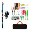 Picture of FRP Offshore Fishing Rod & Reel Combo Set - Ambidextrous, Medium Action, Telescopic Pole with Spinning Reel, Lures, Hooks, Complete Kit for Travel - Uncharged Operation, Versatile for All Anglers