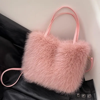 Picture of Newly Designed Ladies' Plush Crossbody Bag: Multifunctional Faux Fur Handbag, Fluffy Fashion Design, Adjustable Strap, Solid Color, Lightweight, Perfect for Autumn, Winter, and Spring Outings, Casual Shopping, Dinners, and Gifts for Wife, Girlfriend