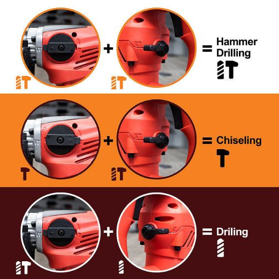 14 Amp Corded Electric Power Rotary Tool Hammer Drill Driver 730 RPM ...