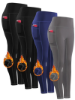 Picture of 4-Pack Women'S High-Waisted Fleece-Lined Compression Leggings - Thickened, Long Sports Pants for Fitness, Running, Yoga - Knit Polyester, Solid Color, All-Season, Non-Waterproof, No Belt - Tummy Control, Butt Lift with Pockets