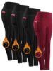 Picture of 4-Pack Women'S High-Waisted Fleece-Lined Compression Leggings - Thickened, Long Sports Pants for Fitness, Running, Yoga - Knit Polyester, Solid Color, All-Season, Non-Waterproof, No Belt - Tummy Control, Butt Lift with Pockets