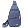 Picture of Crossbody Bag With Adjustable Shoulder Strap, Polyester Material, Zipper Closure, Solid Color Design